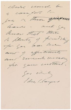 Lot #494 John Singer Sargent Handwritten Letter Signed - Image 2