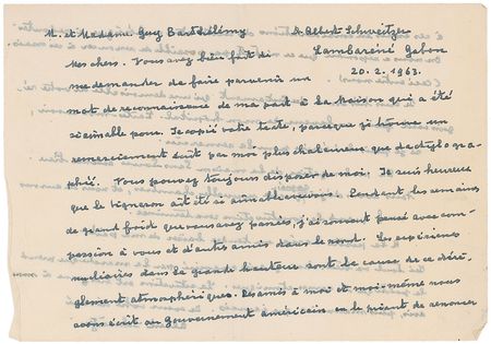 Lot #324 Albert Schweitzer Handwritten Letter Signed - Image 1