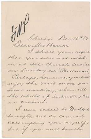 Lot #318 George M. Pullman Handwritten Letter Signed - Image 1