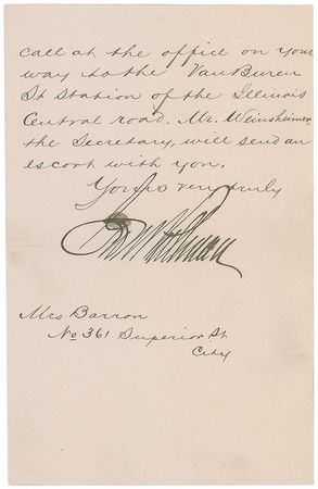 Lot #318 George M. Pullman Handwritten Letter Signed - Image 2