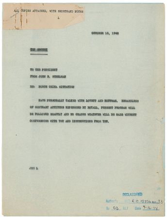 Lot #54 Harry S. Truman: A top secret memo: “I don’t want German Cartels back as you know” - Image 5
