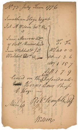 Lot #152 Declaration of Independence: James Wilson: Exceptional July 1776 legal document?the same month as the Declaration of Independence - Image 1