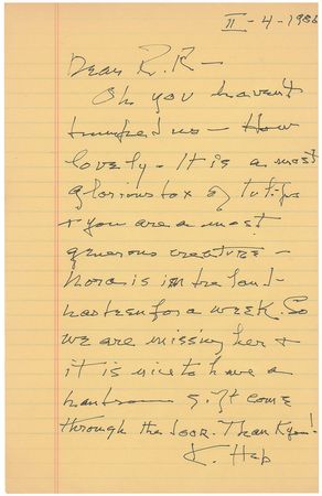 Lot #801 Katharine Hepburn Handwritten Letter Signed - Image 1