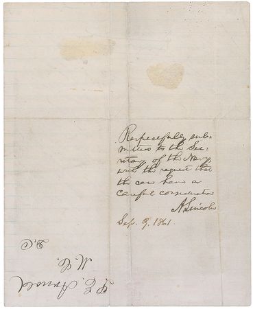 Lot #25 Abraham Lincoln: Fighting to keep Maryland in the Union, Lincoln recommends a lieutenant who “was one of the first to come forward at the call of the President to defend the Capitol” - Image 2