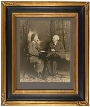 Lot #163 Albert Einstein: Monumental portrait from Einstein’s 1931 visit with astronomer Charles E. St. John—one of the largest ever offered - Image 1