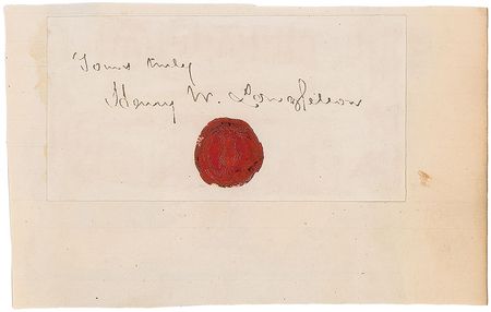 Lot #608 Henry Wadsworth Longfellow Signature - Image 1