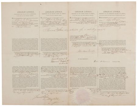 Lot #2005 Abraham Lincoln Signed Document