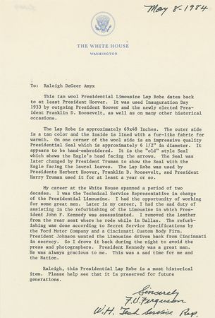 Lot #2012 Franklin D. Roosevelt?s Presidential Limousine Lap Robe - Image 5