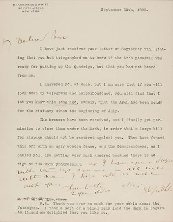 Lot #2105 Stanford White Typed Letter Signed - Image 2