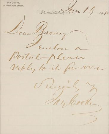 Lot #2078 Jay Cooke Autograph Letter Signed - Image 2
