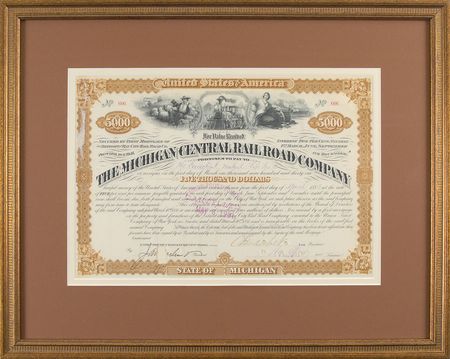 Lot #2076 Cornelius Vanderbilt, Jr. Signed Stock Certificate - Image 1