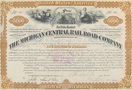 Lot #2076 Cornelius Vanderbilt, Jr. Signed Stock Certificate - Image 2