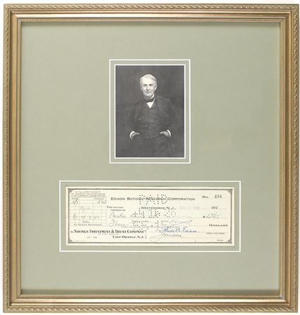 Lot #2083 Thomas Edison Signed Check - Image 1