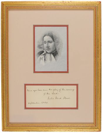 Lot #2104 Julia Ward Howe Autograph Quote Signed - Image 1