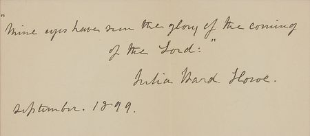 Lot #2104 Julia Ward Howe Autograph Quote Signed - Image 2