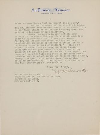 Lot #2086 William Randolph Hearst Typed Letter Signed - Image 3