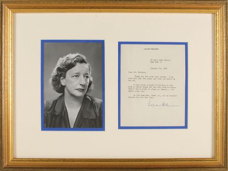 Lot #2124 Lillian Hellman Typed Letter Signed - Image 1