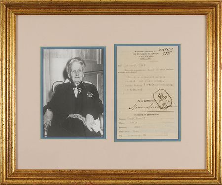 Lot #2093 Maria Montessori Typewritten Message Signed - Image 1