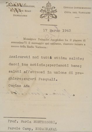 Lot #2093 Maria Montessori Typewritten Message Signed - Image 3