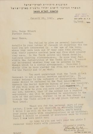 Lot #234 Henrietta Szold - Image 2