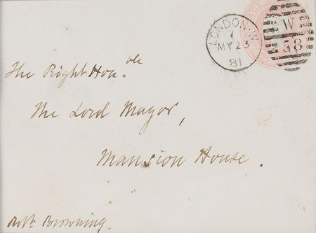 Lot #2102 Robert Browning Hand-addressed Envelope - Image 2