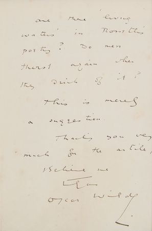 Lot #2108 Oscar Wilde Autograph Letter Signed - Image 4