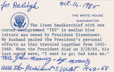 Lot #2025 Dwight D. Eisenhower’s Handkerchief - Image 3