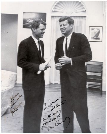 Lot #2027 John and Robert Kennedy Signed Photograph - Image 1