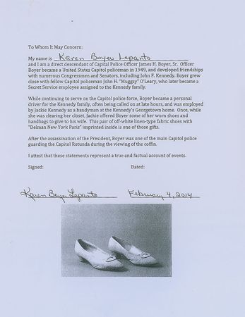 Lot #2043 Jacqueline Kennedy’s Delman Linen Shoes - Image 6