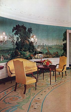 Lot #2046 Jacqueline Kennedy Wallpaper Swatch on White House Card Note - Image 3