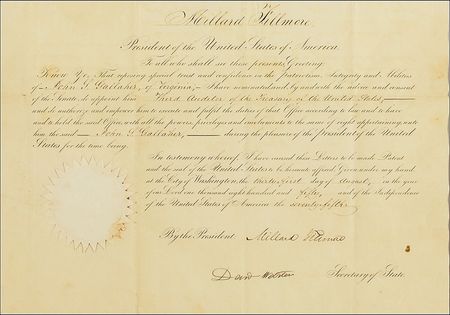 Lot #17 Millard Fillmore and Daniel Webster Signed Document - Image 2
