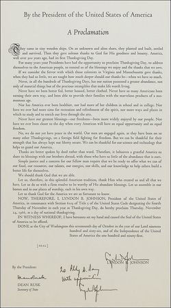 Lot #86 Lyndon B. Johnson: “We can be thankful for their strength that has always kept our liberty secure” - Image 2