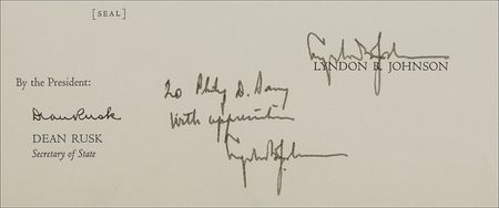 Lot #86 Lyndon B. Johnson: “We can be thankful for their strength that has always kept our liberty secure” - Image 3