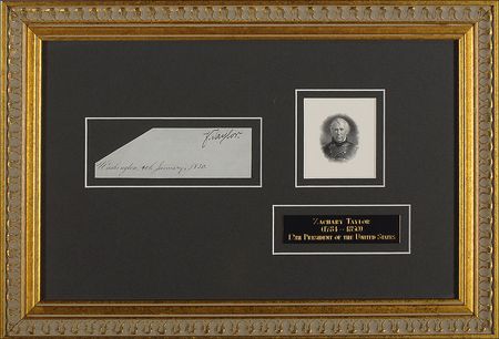 Lot #16 Zachary Taylor Signature