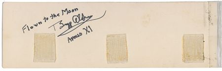 Lot #423 Apollo 11: Remarkable cue card—personally certified by Aldrin as “Flown to the Moon, Apollo XI” - Image 4
