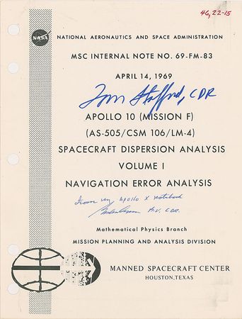 Lot #419 Gordon Cooper and Tom Stafford Spacecraft Dispersion Analysis Manual - Image 1
