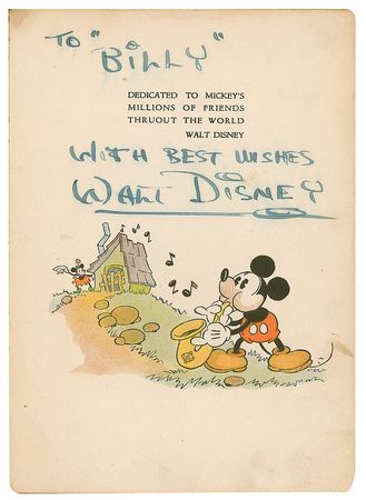 Lot #627 Walt Disney: Extremely rare ?block letter? Disney signed Mickey Mouse book - Image 1