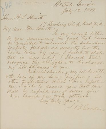 Lot #337 John B. Gordon Handwritten Letter Signed - Image 2