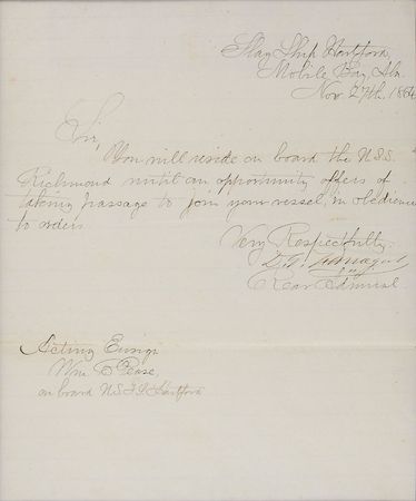 Lot #374 David G. Farragut Signed Letter - Image 2