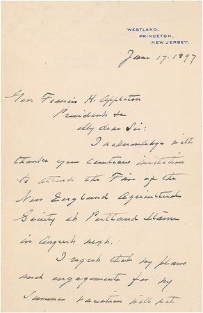 Lot #98 Grover Cleveland Handwritten Letter Signed - Image 1