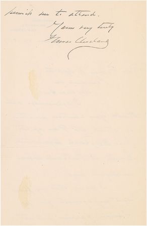 Lot #98 Grover Cleveland Handwritten Letter Signed - Image 2