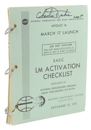 Lot #450 Charlie Duke Checklist - Image 1