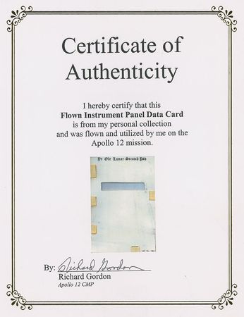 Lot #439 Richard Gordon Flown Data Card - Image 3
