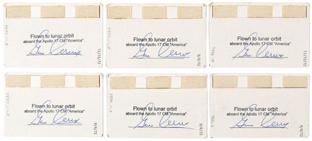 Lot #451 Apollo 17: Cernan-certified flown TLI cards from the final lunar mission - Image 2