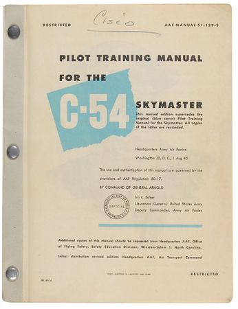 Lot #403 Skymaster C-54 Training Manual - Image 2