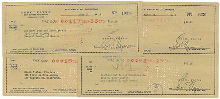 Lot #906 Errol Flynn Checks - Image 2