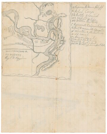 Lot #362 Siege of Vicksburg Hand-Drawn Map - Image 1