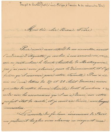 Lot #302 King Francis I of the Two Sicilies Signed Letter - Image 1
