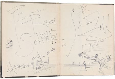 Lot #593 Salvador Dali: Incredible surrealist sketch inside Dali’s Mustache - Image 1