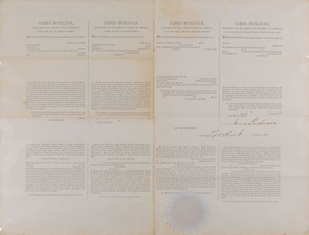 Lot #20 James Buchanan Signed Document - Image 2